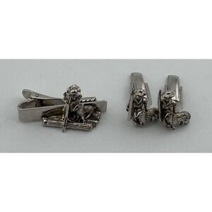 Vintage Sarah Coventry Mens Western Cowboy Cufflinks and Tie Clip Set